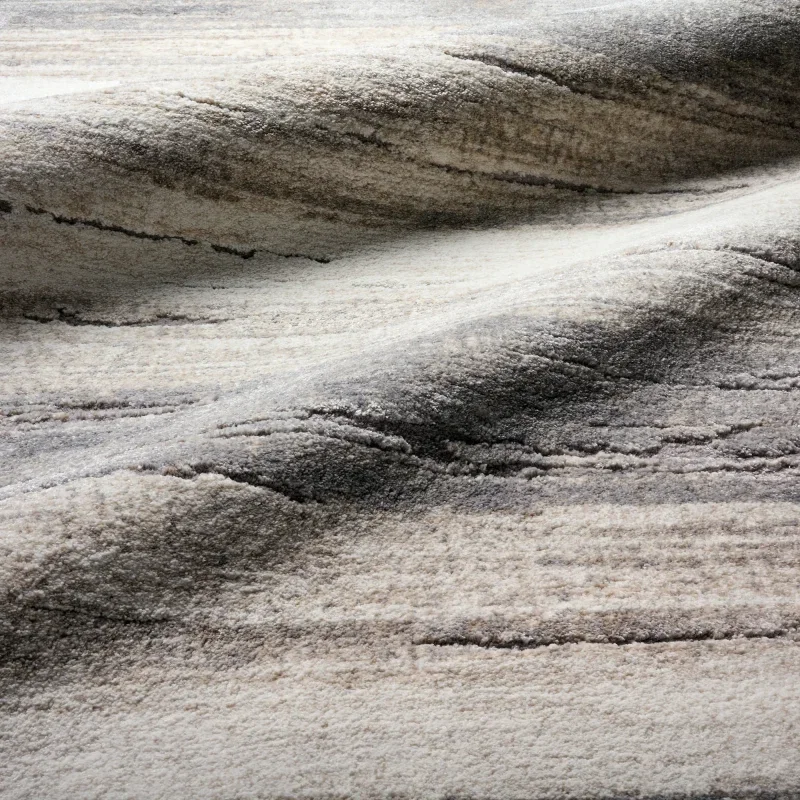 Tapete Fortuna Abstracto de Relieves Tallados en Beige