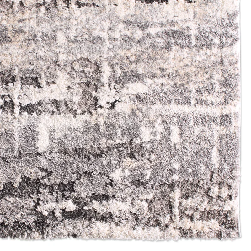 Tapete Fortuna Abstracto Relieve Industrial en Gris y Blanco