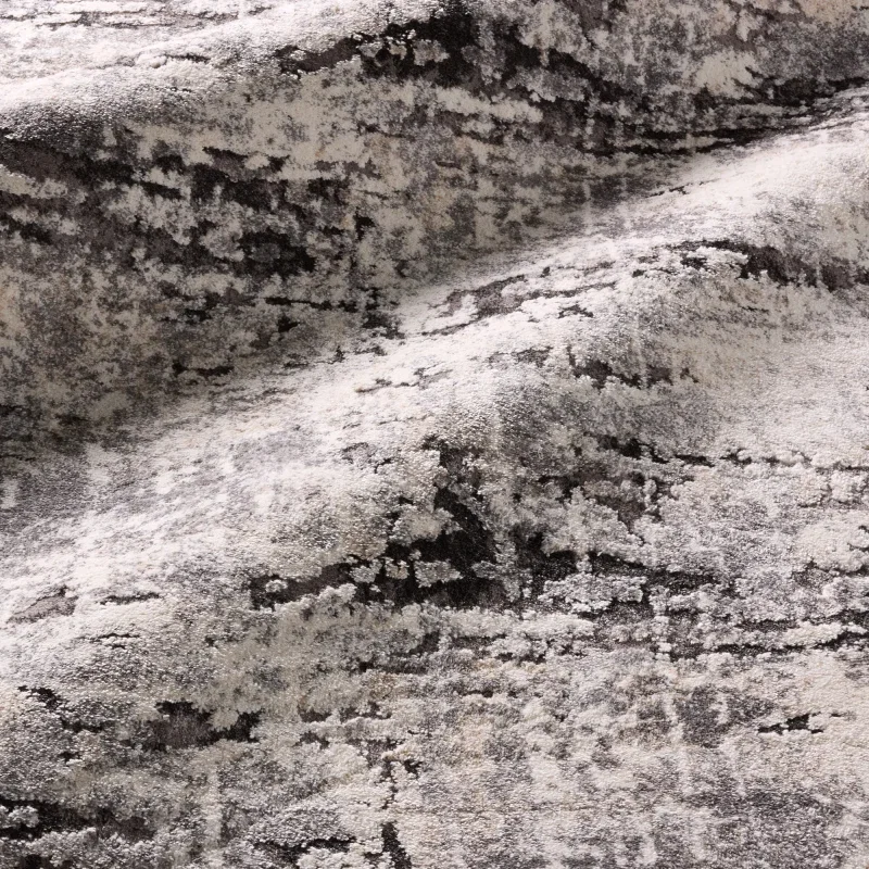 Tapete Fortuna Abstracto Relieve Industrial en Gris y Blanco