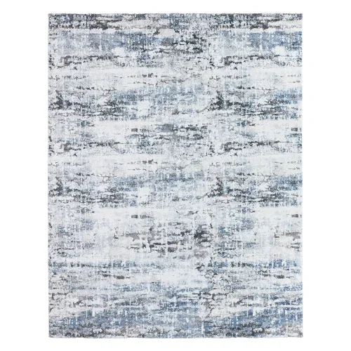 Tapete Fortuna de Abstracciones Dimensionales en Azul y Gris
