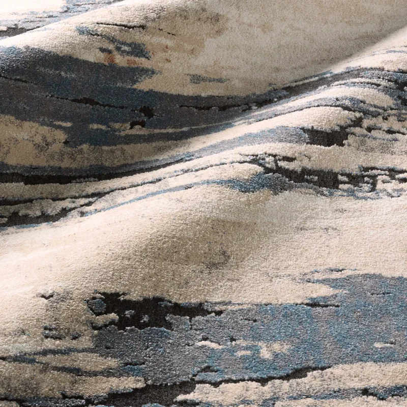 Tapete Fortuna de Texturas Abstractas en Blanco y Azul