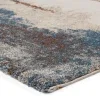 Tapete Fortuna Motivo Natural Tallado en Beige y Azul
