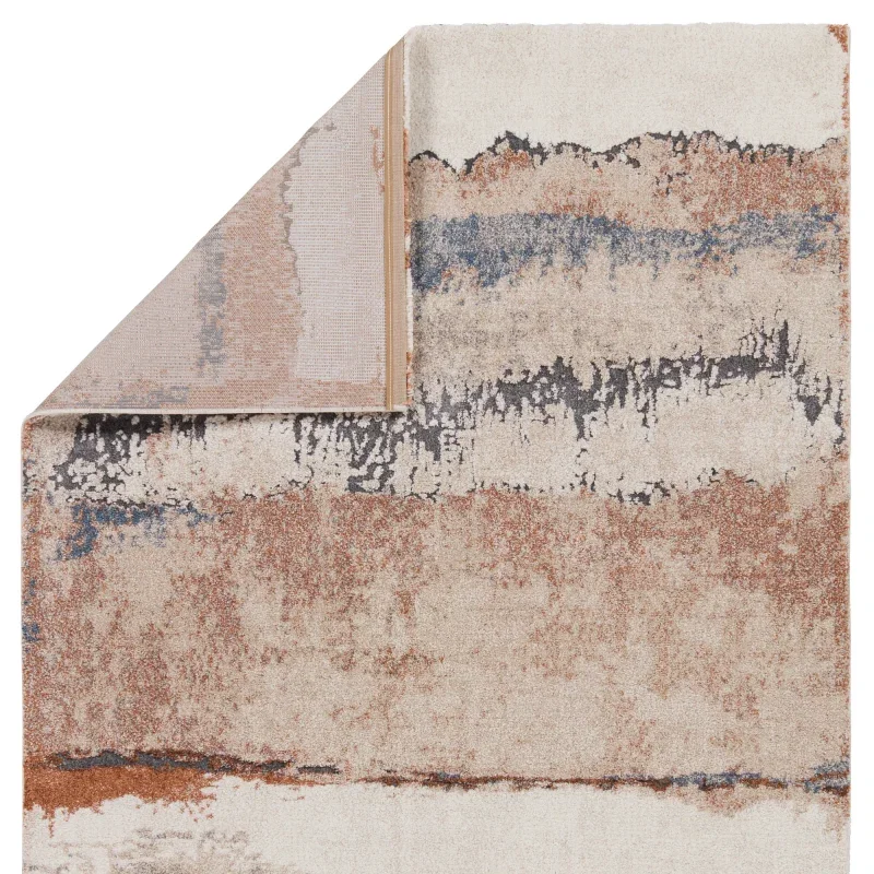 Tapete Fortuna Motivo Natural Tallado en Beige y Azul