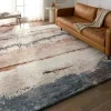 Tapete Fortuna Motivo Natural Tallado en Beige y Azul