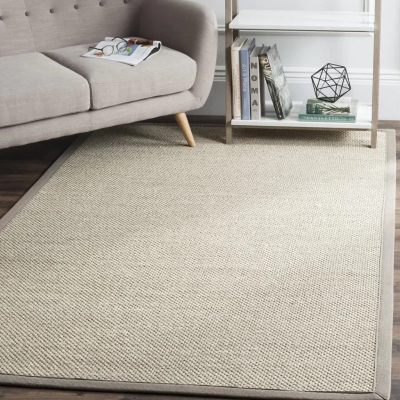 Tapete Frontera de Sisal con Orilla Caqui