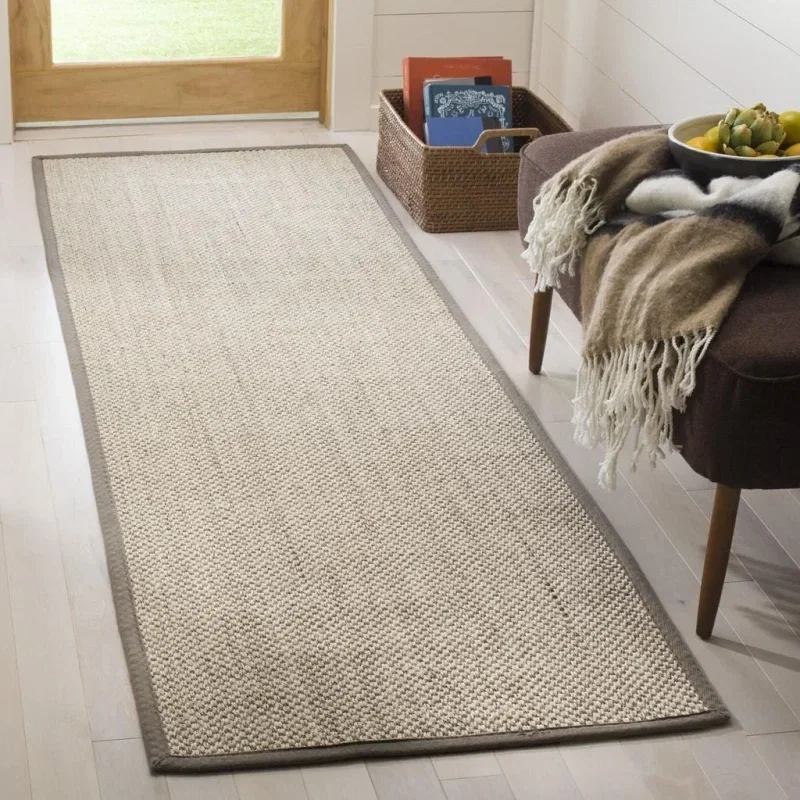 Tapete Frontera de Sisal con Orilla Caqui