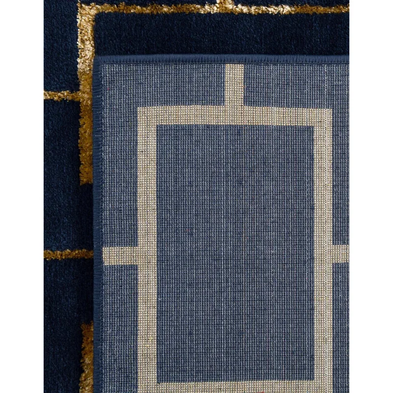glamour cuadricula azul y oro