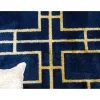 Tapete Glamour Cuadrícula Azul y Oro
