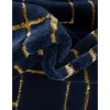 Tapete Glamour Cuadrícula Azul y Oro
