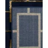 Tapete Glamour Cuadrícula Azul y Oro