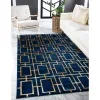 Tapete Glamour Cuadrícula Azul y Oro