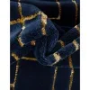 Tapete Glamour Cuadrícula Azul y Oro