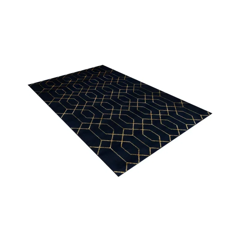 Tapete Glamour Enrejado Azul y Oro