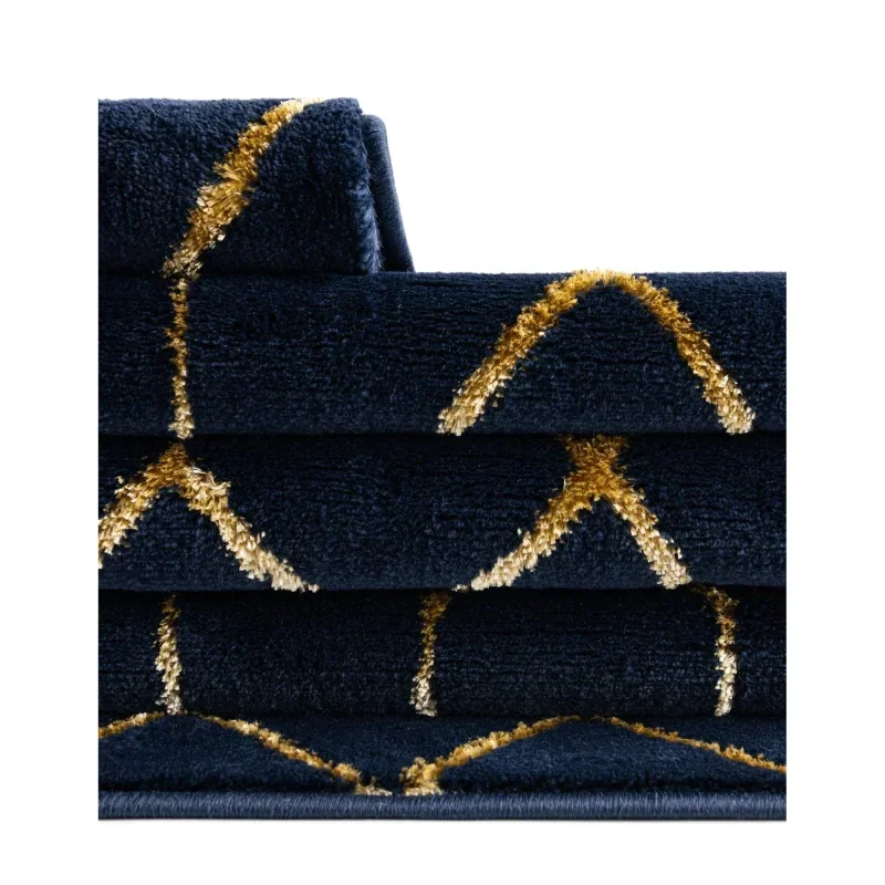Tapete Glamour Enrejado Azul y Oro