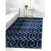 Tapete Glamour Enrejado Azul y Oro