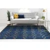 Tapete Glamour Enrejado Azul y Oro
