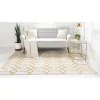 Tapete Glamour Enrejado Blanco y Oro