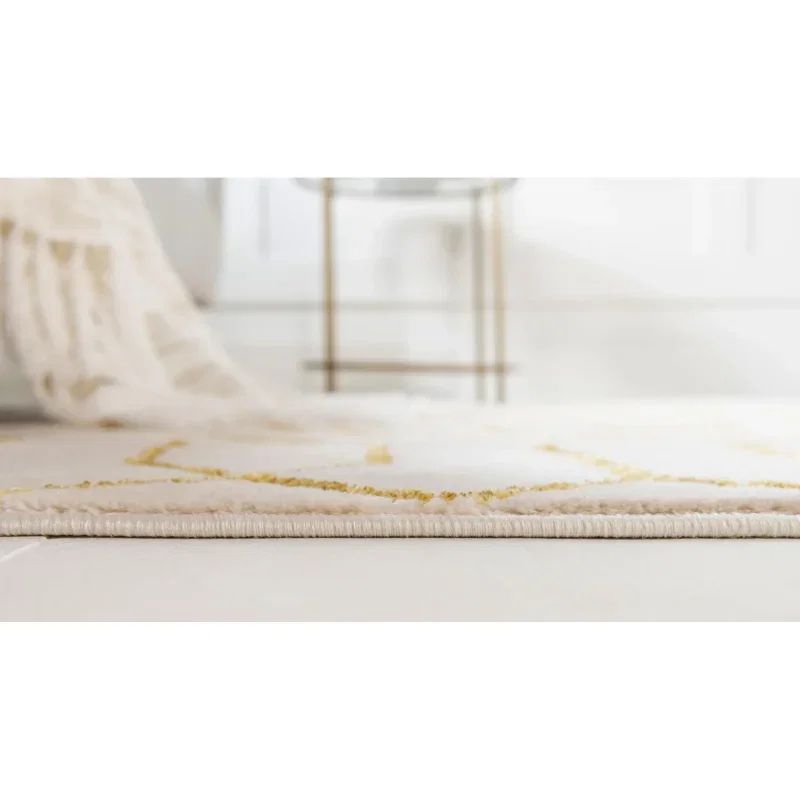 Tapete Glamour Enrejado Blanco y Oro