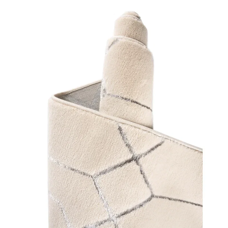 Tapete Glamour Enrejado Blanco y Plata