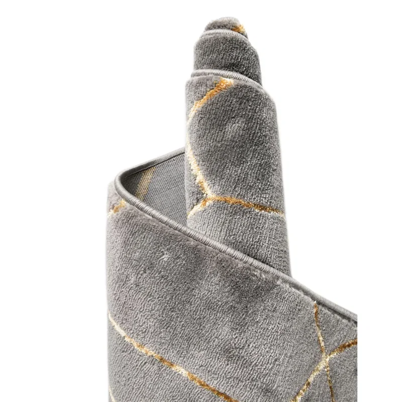 Tapete Glamour Enrejado Gris y Oro