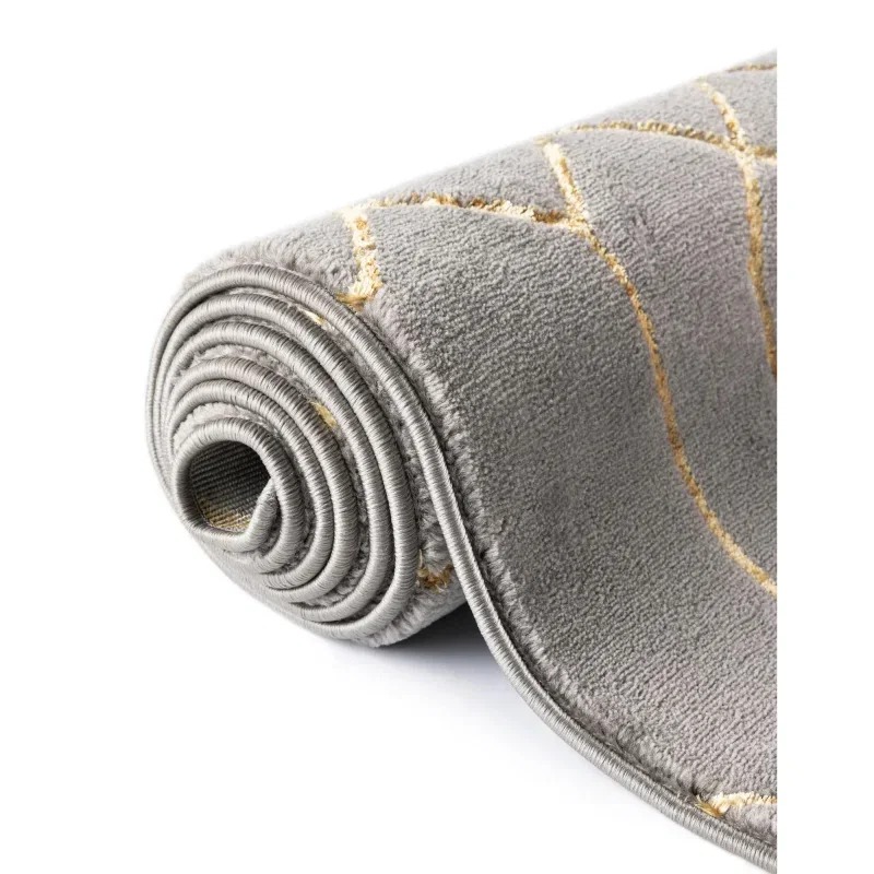 Tapete Glamour Enrejado Gris y Oro