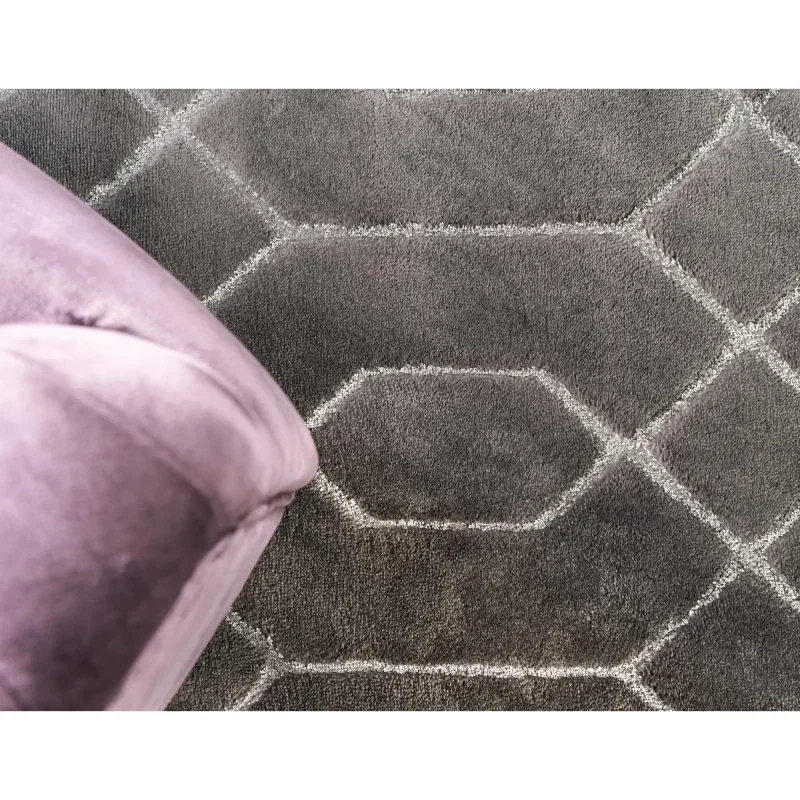 Tapete Glamour Enrejado Gris y Plata