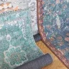 Tapete Hacienda Medallón Vintage en Azul y Verde