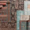 Tapete Hacienda Rayas Tribales Ikat en Naranja