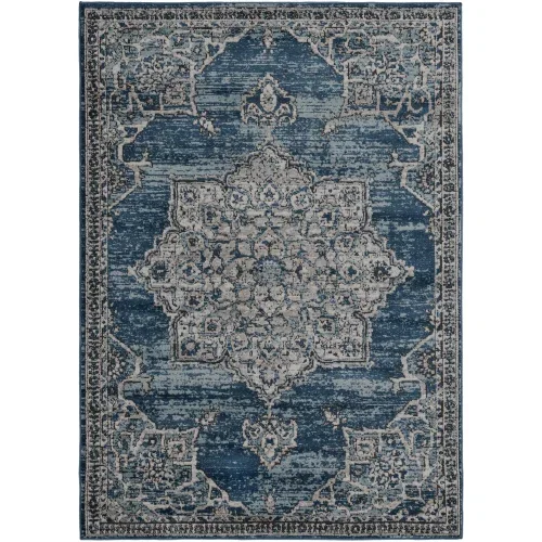 Tapete Heroina Medallón Floral en Azul