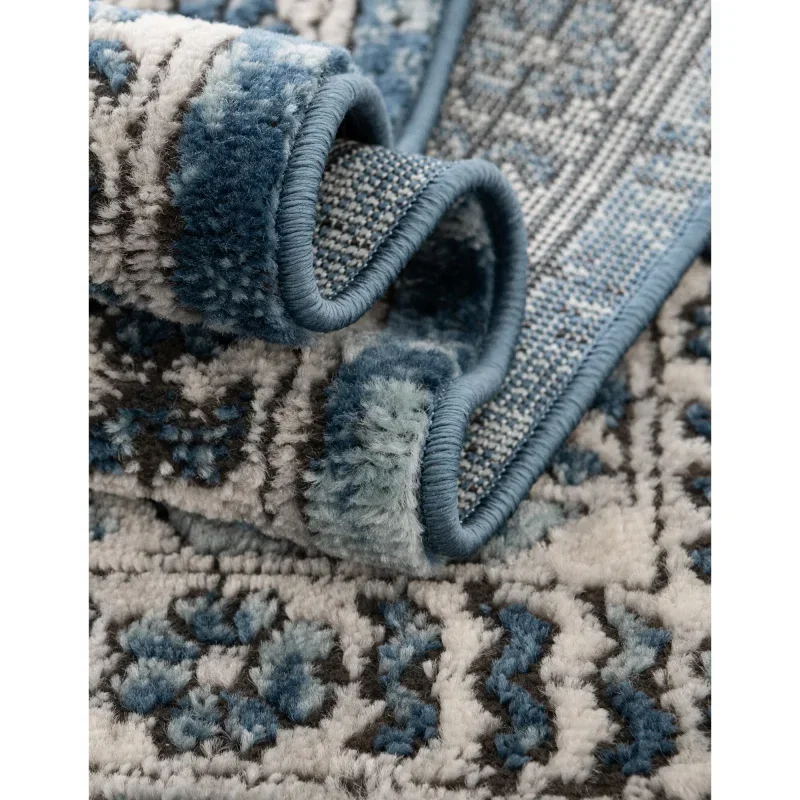 Tapete Heroina Medallón Floral en Azul
