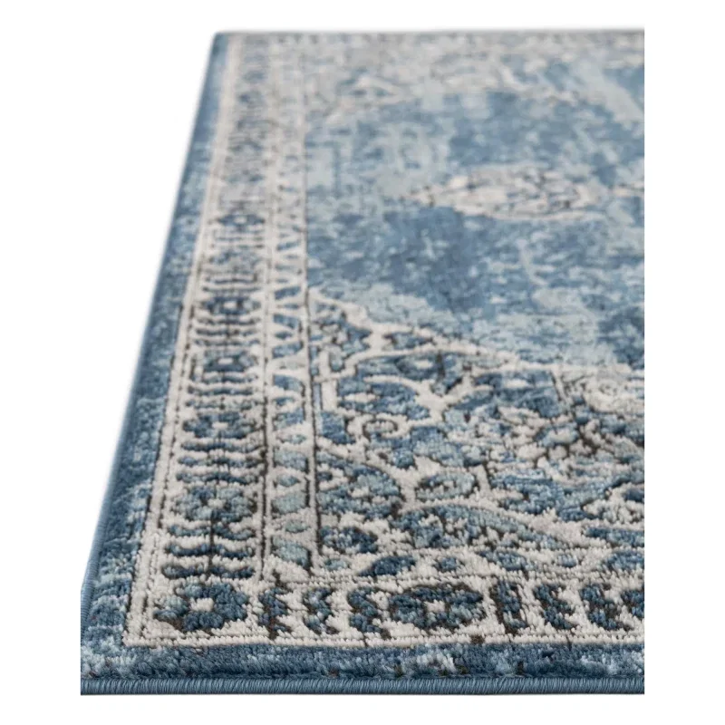 Tapete Heroina Medallón Floral en Azul