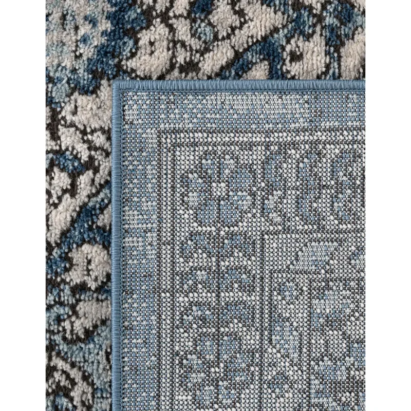 heroina medallon floral en azul