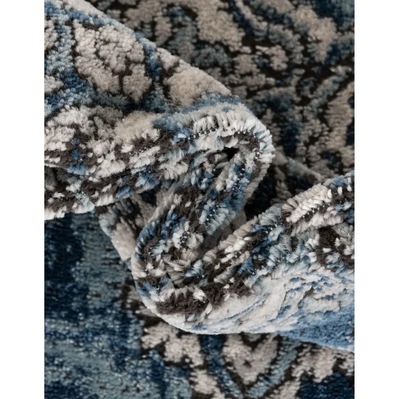 Tapete Heroina Medallón Floral en Azul