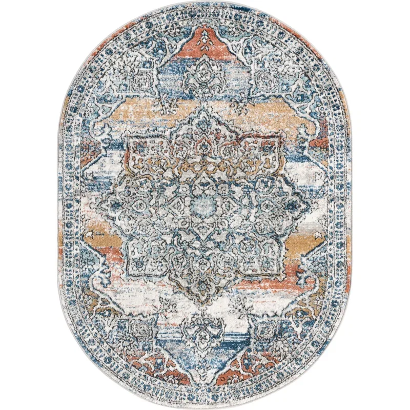 Tapete Heroina Medallón Floral en Multicolor