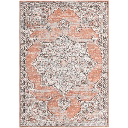 heroina medallon floral en rosa salmon