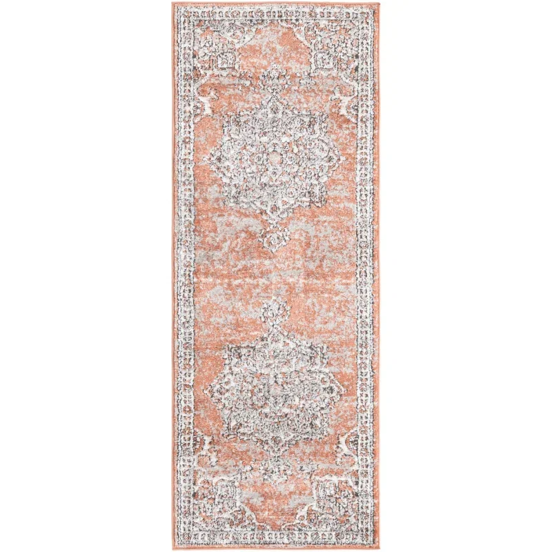 heroina medallon floral en rosa salmon