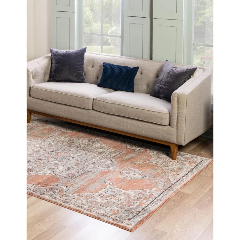 heroina medallon floral en rosa salmon