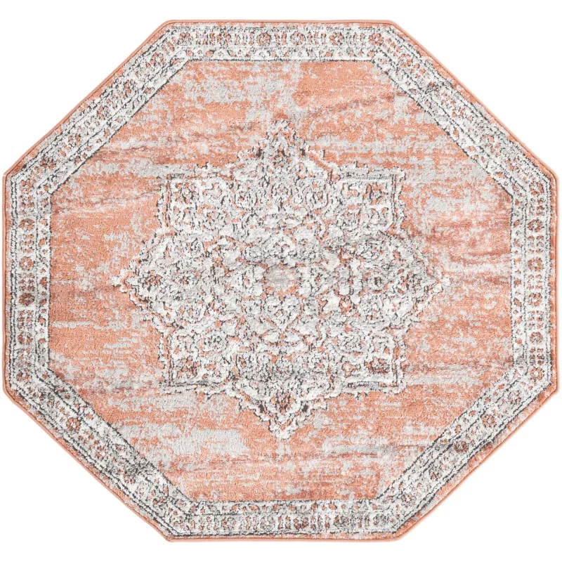 heroina medallon floral en rosa salmon