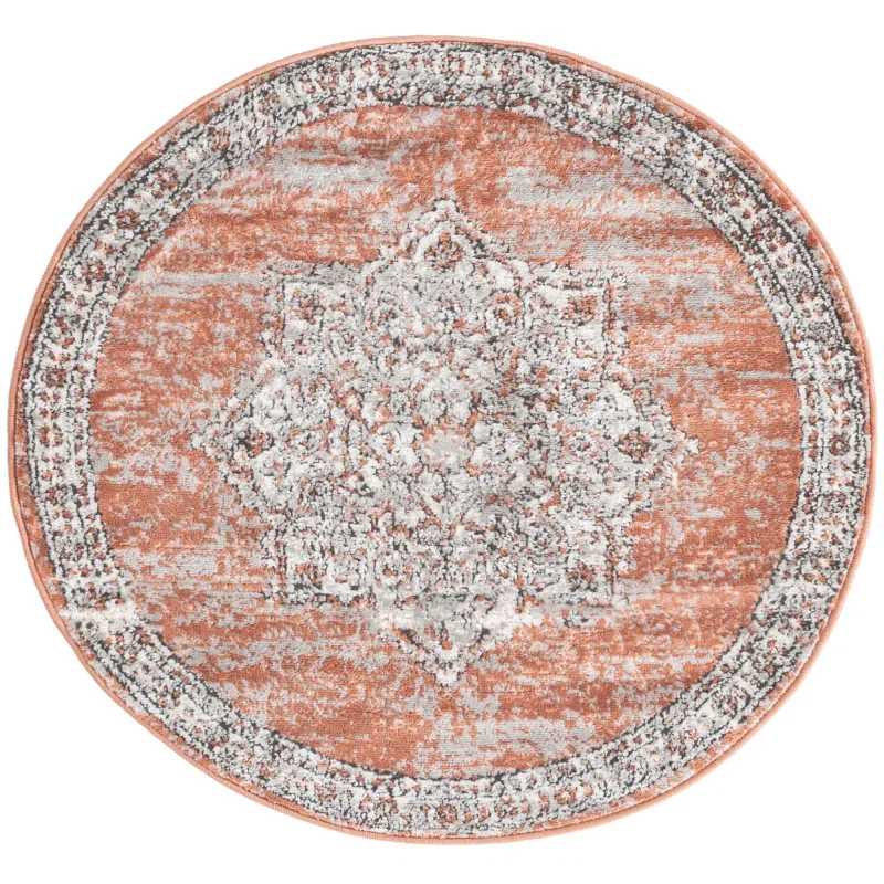 heroina medallon floral en rosa salmon