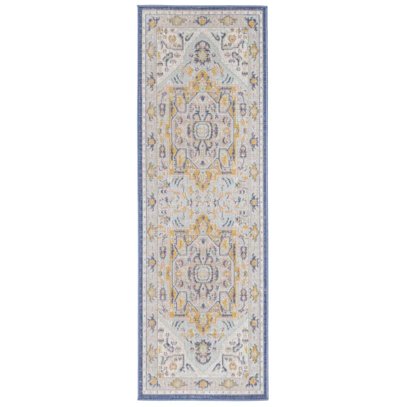 houston medallon floral en azul cielo
