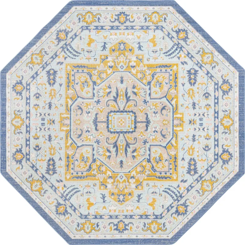 houston medallon floral en azul cielo