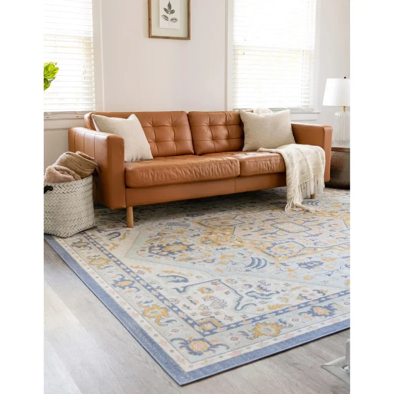houston medallon floral en azul cielo