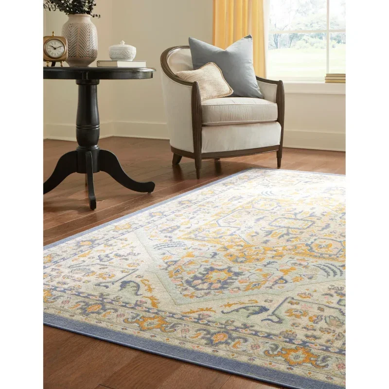 houston medallon floral en azul cielo