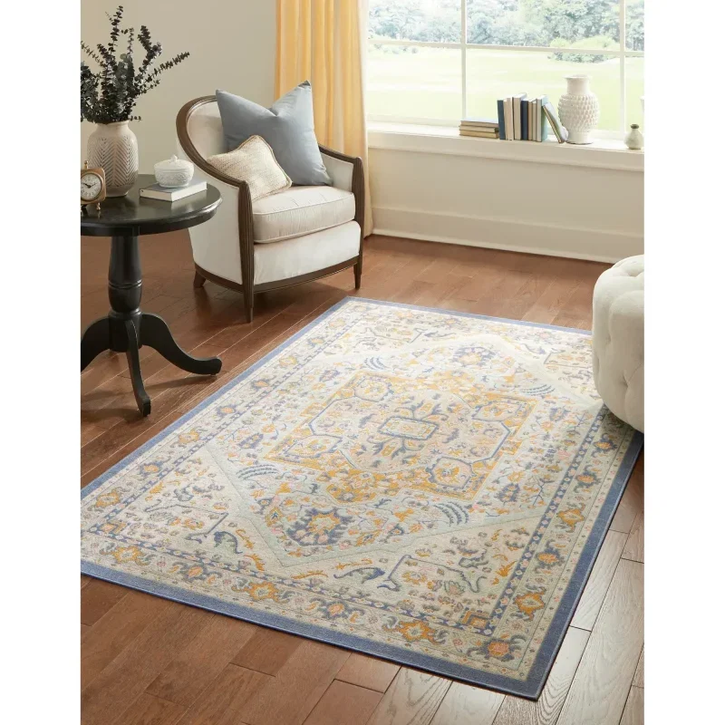 houston medallon floral en azul cielo