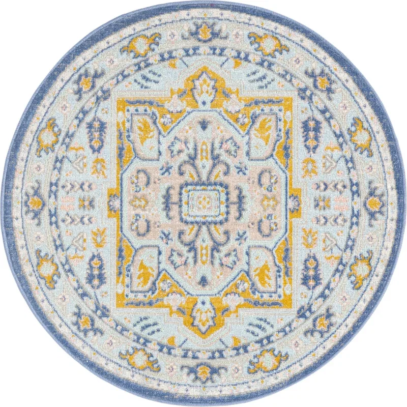 houston medallon floral en azul cielo