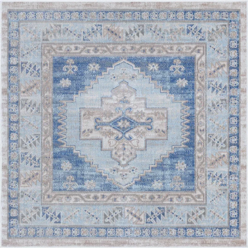 houston medallon geometrico en azul cielo