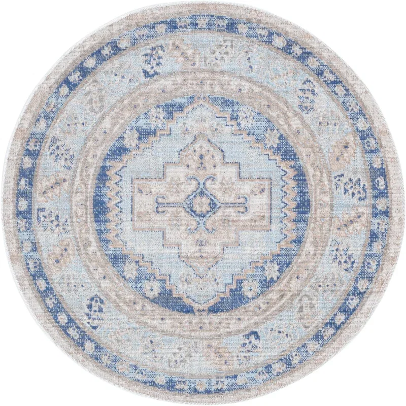 houston medallon geometrico en azul cielo