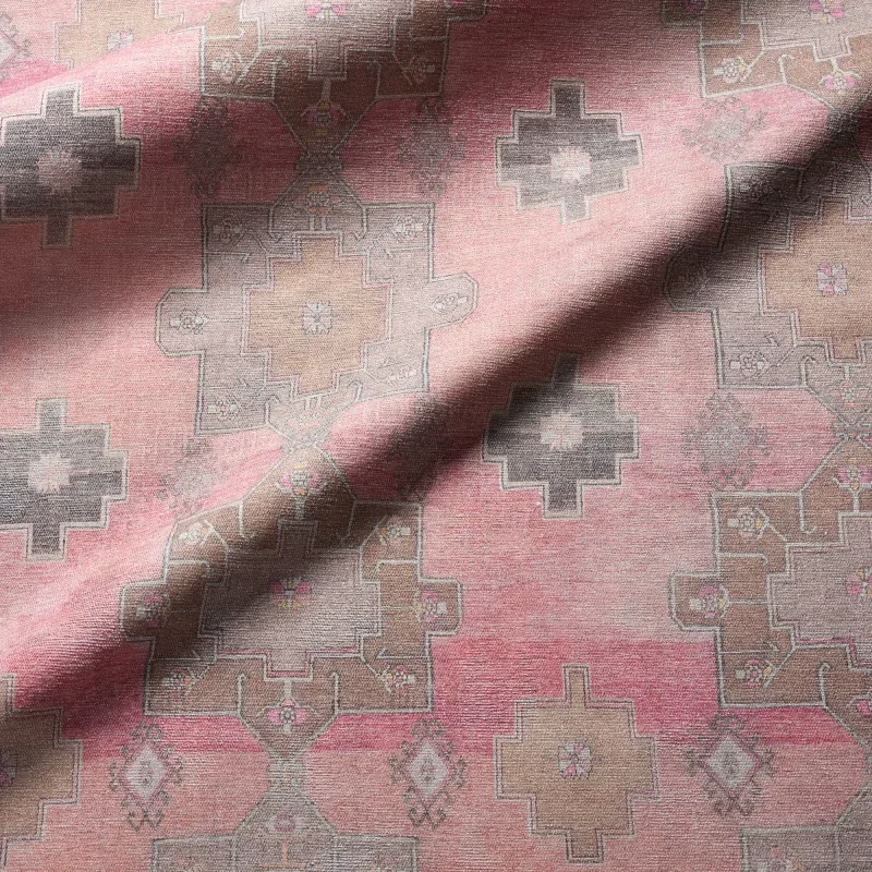 Tapete Instante Medallones Tribales Vintage en Rosa y Taupe