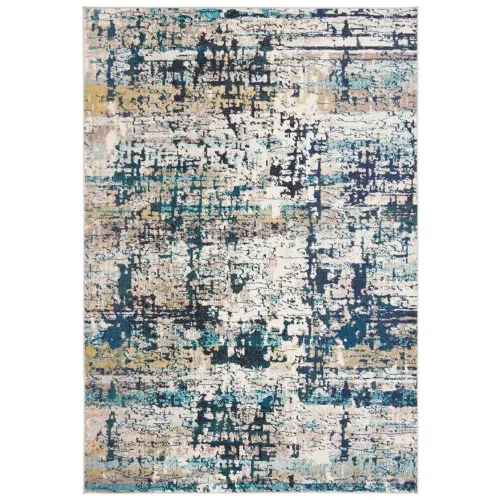 Tapete James Abstracto en Marfil con Azul