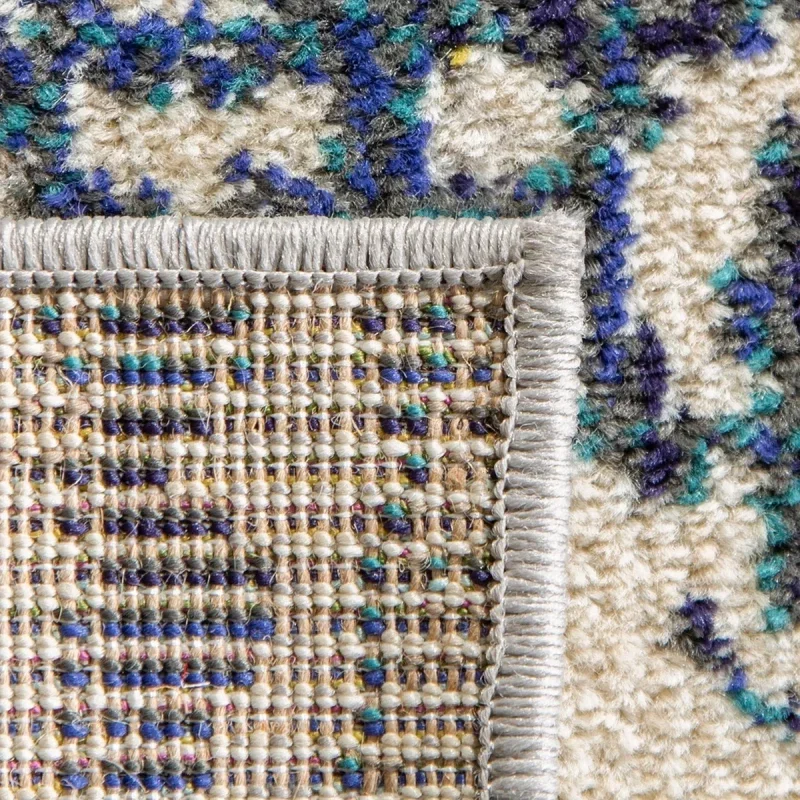 Tapete James Abstracto en Marfil con Azul